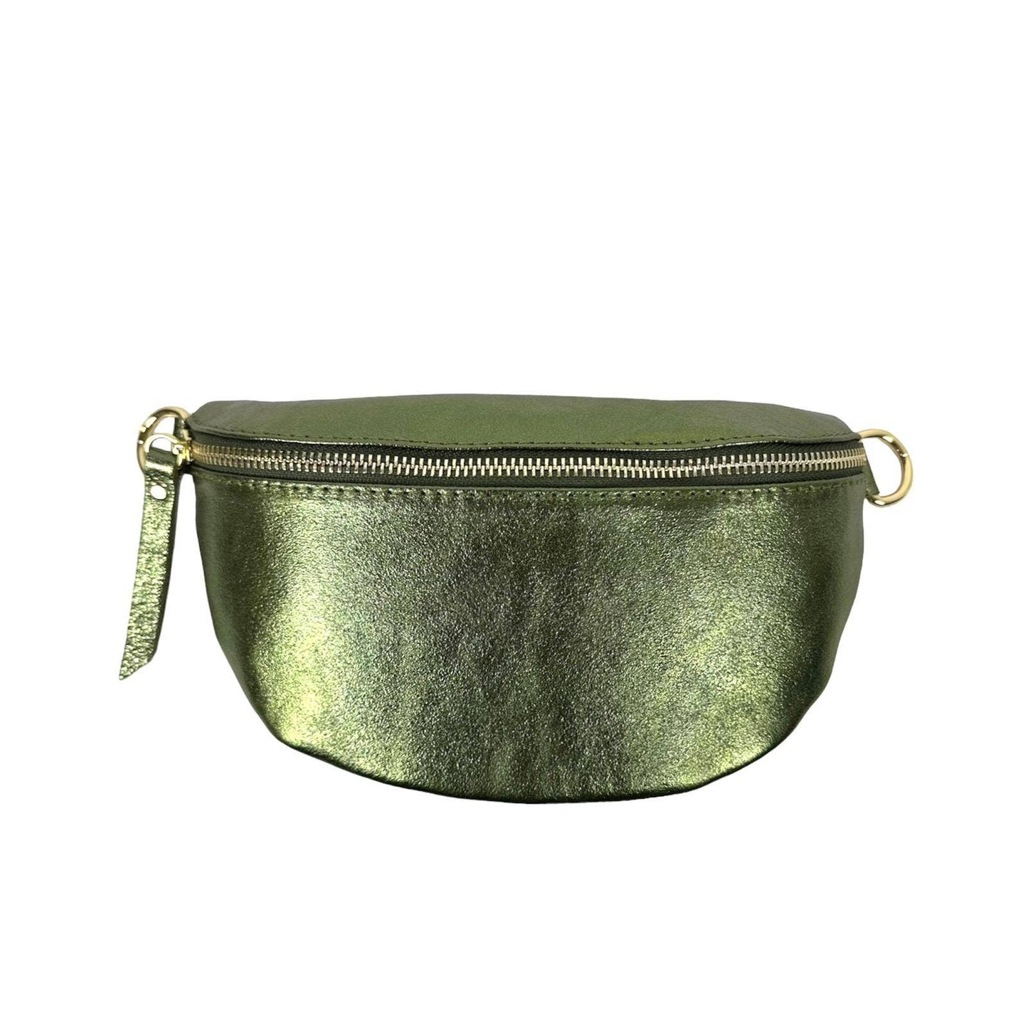 Metallic Leather Waist Bag for Women with Shiny Effect