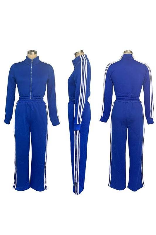 Crop jacket tracksuit set