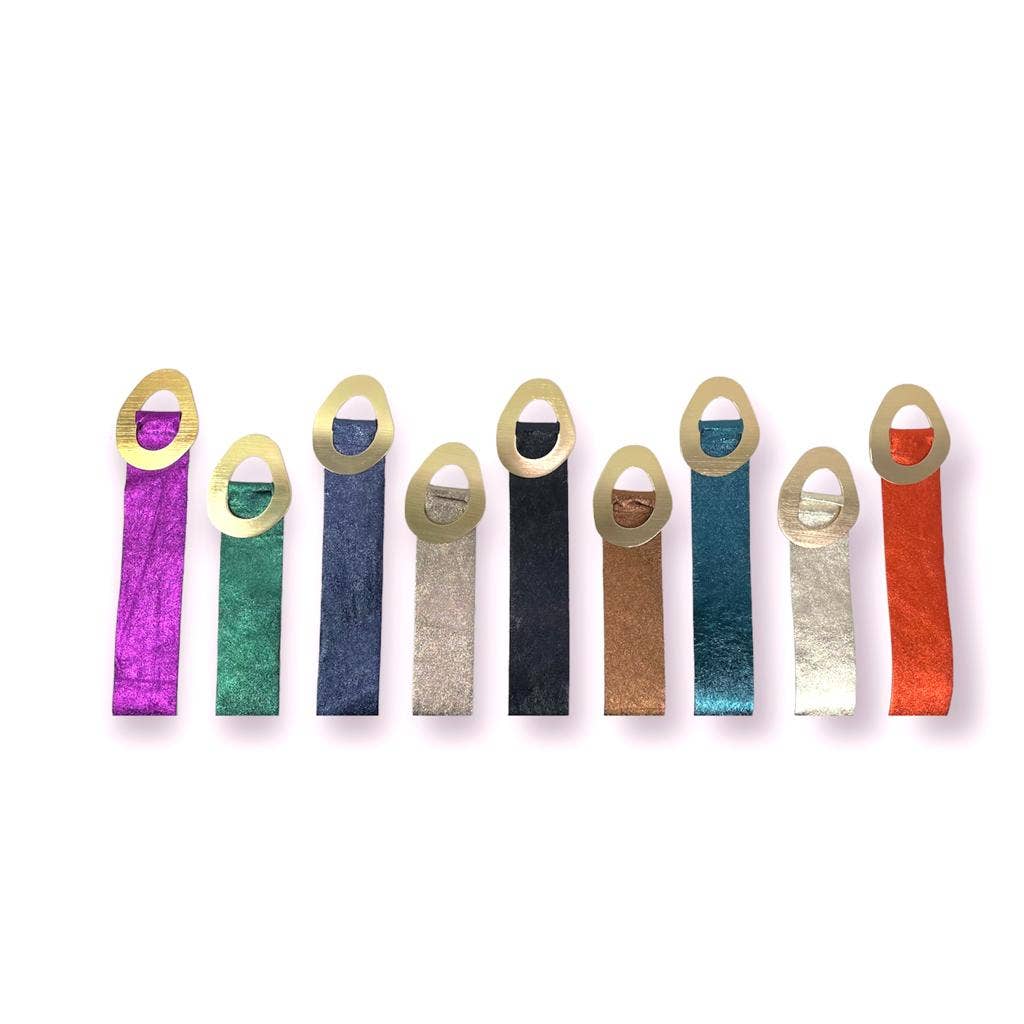 Cow Suede Leather Metallic Belt with wide buckle