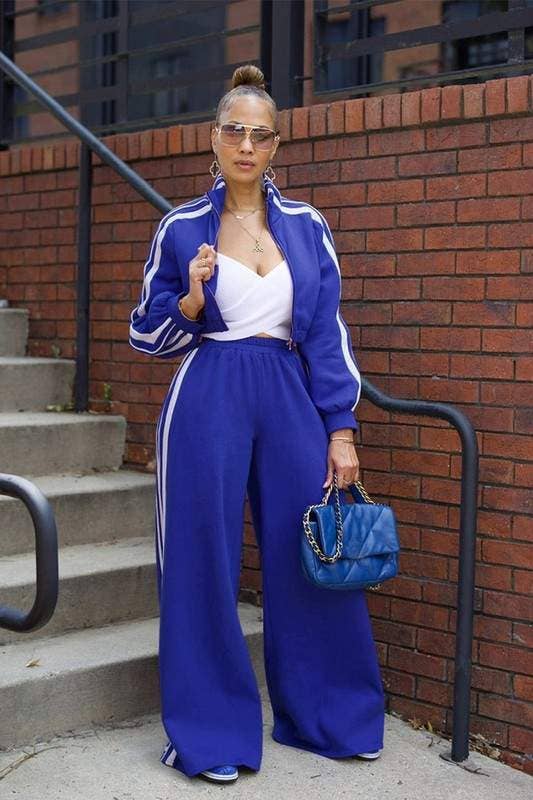 Crop jacket tracksuit set