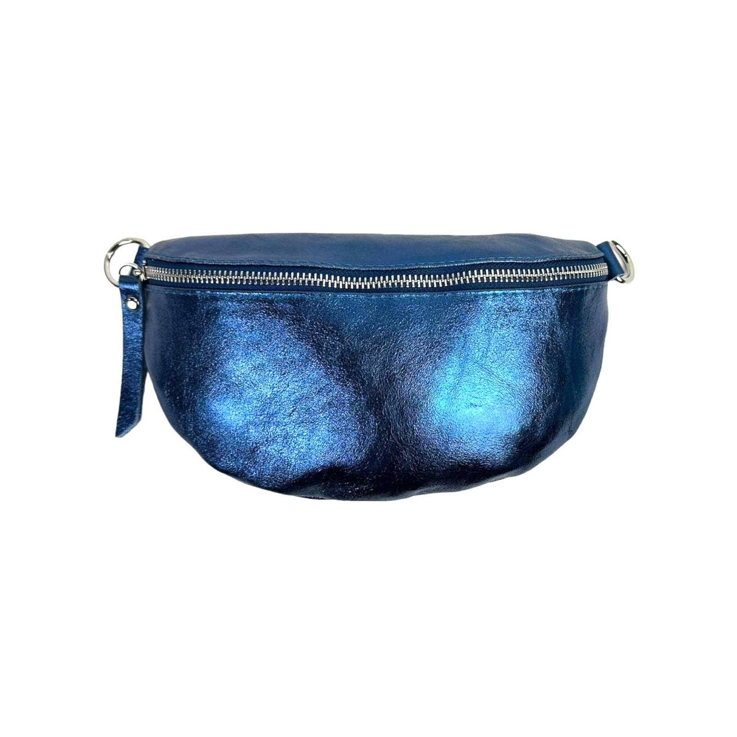 Metallic Leather Waist Bag for Women with Shiny Effect