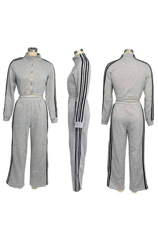 Crop jacket tracksuit set