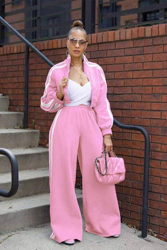 Crop jacket tracksuit set