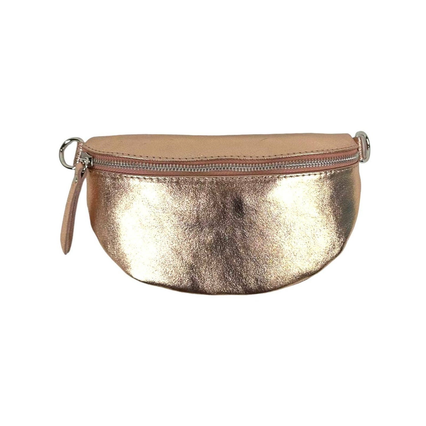 Metallic Leather Waist Bag for Women with Shiny Effect