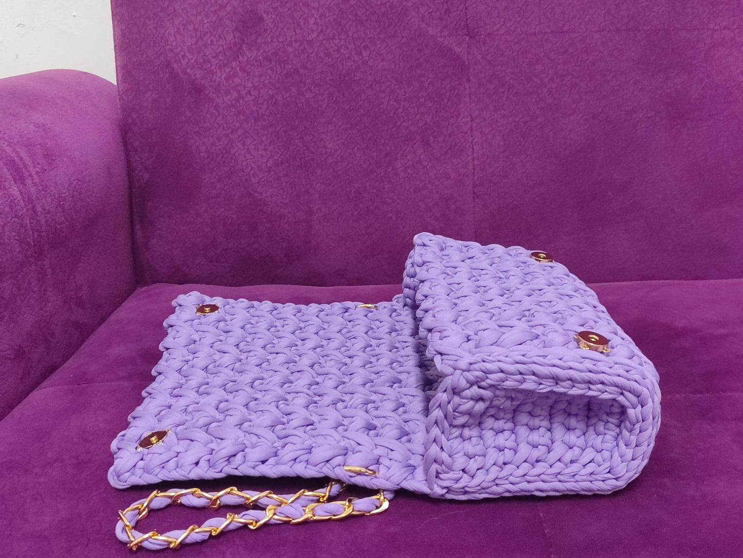 CHQEL Evening Clutch Bag for Women, Handmade Crochet Purse