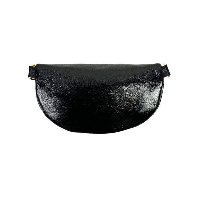 Metallic Leather Waist Bag for Women with Shiny Effect