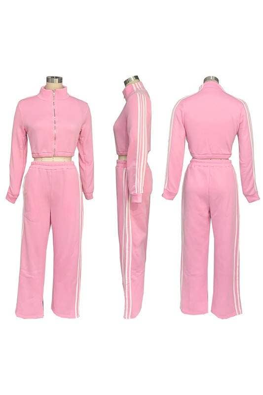 Crop jacket tracksuit set