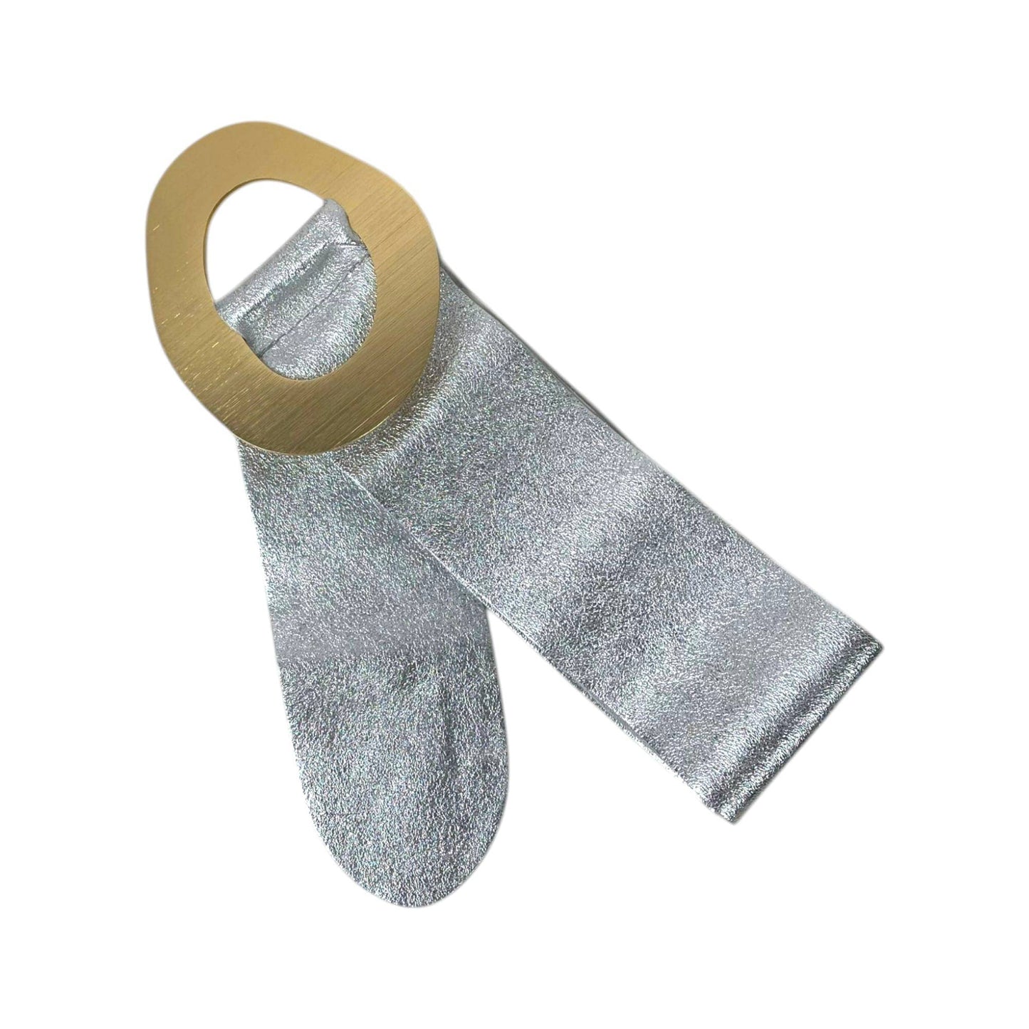 Cow Suede Leather Metallic Belt with wide buckle