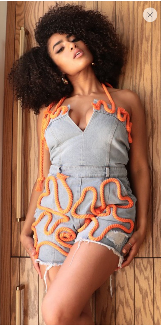 Denim romper