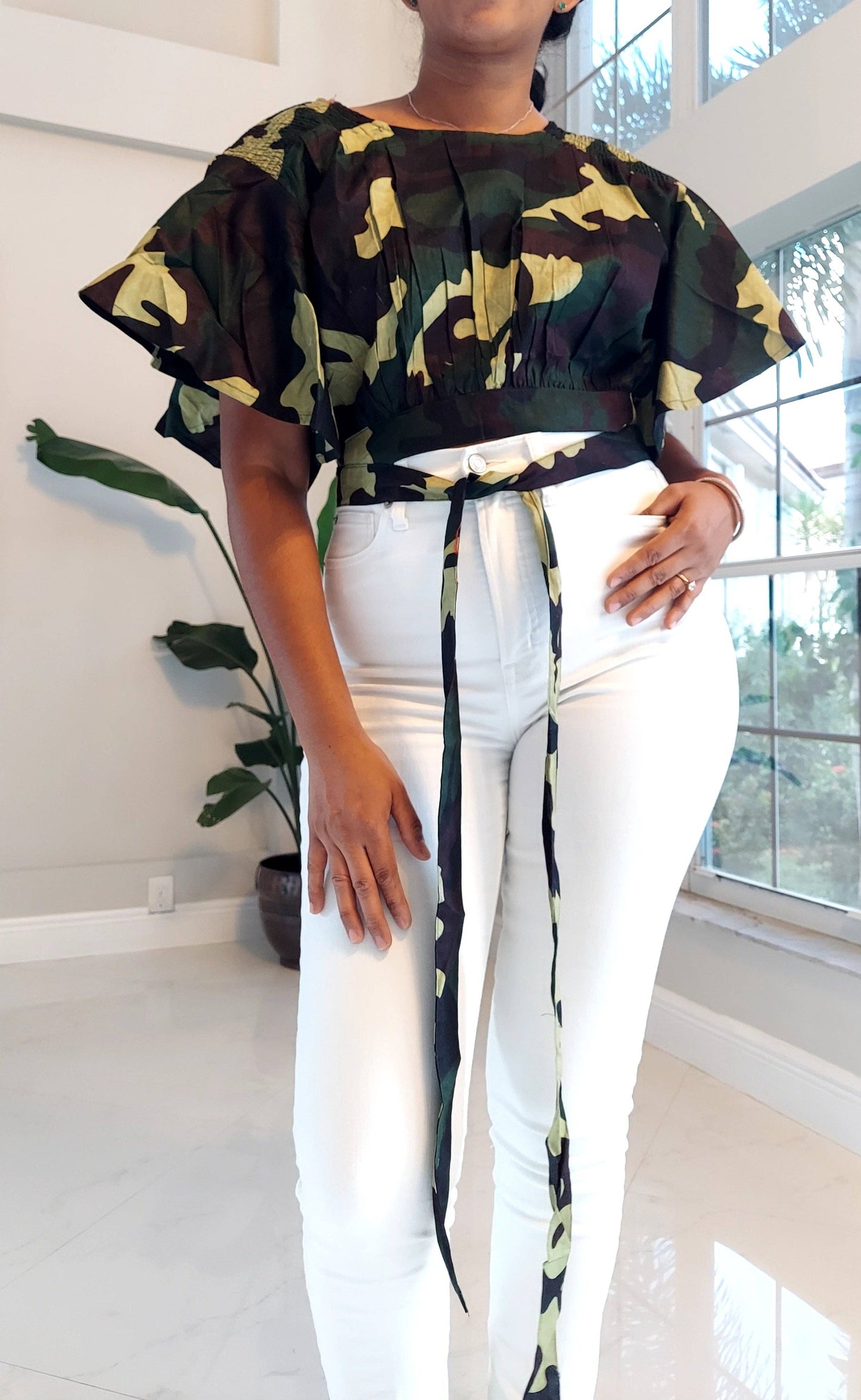 Crop Top/ Camouflage Print