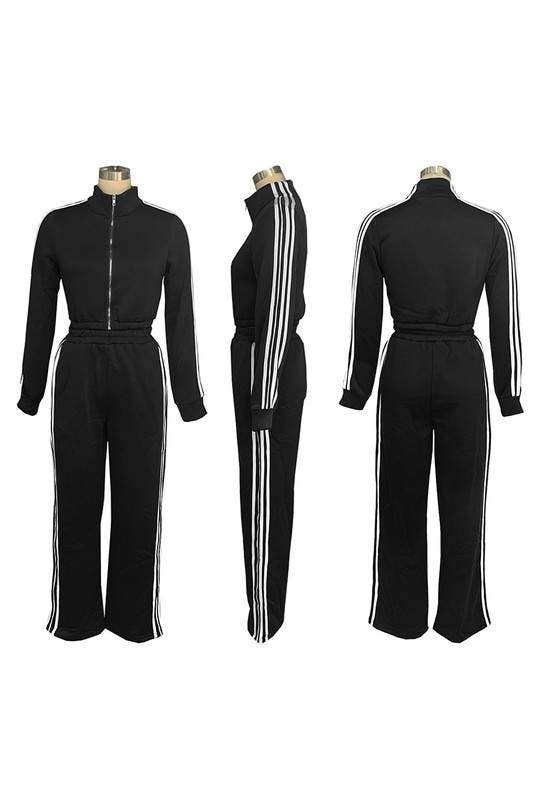 Crop jacket tracksuit set
