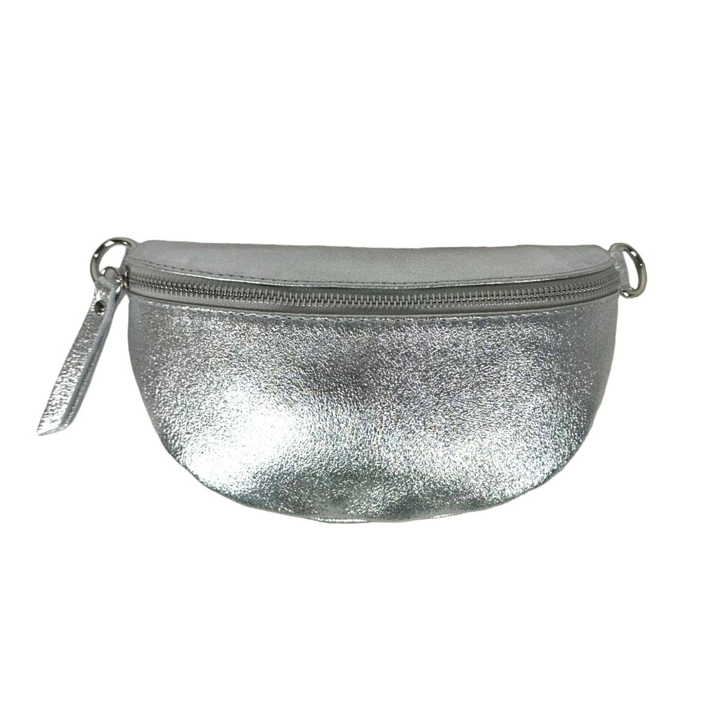 Metallic Leather Waist Bag for Women with Shiny Effect
