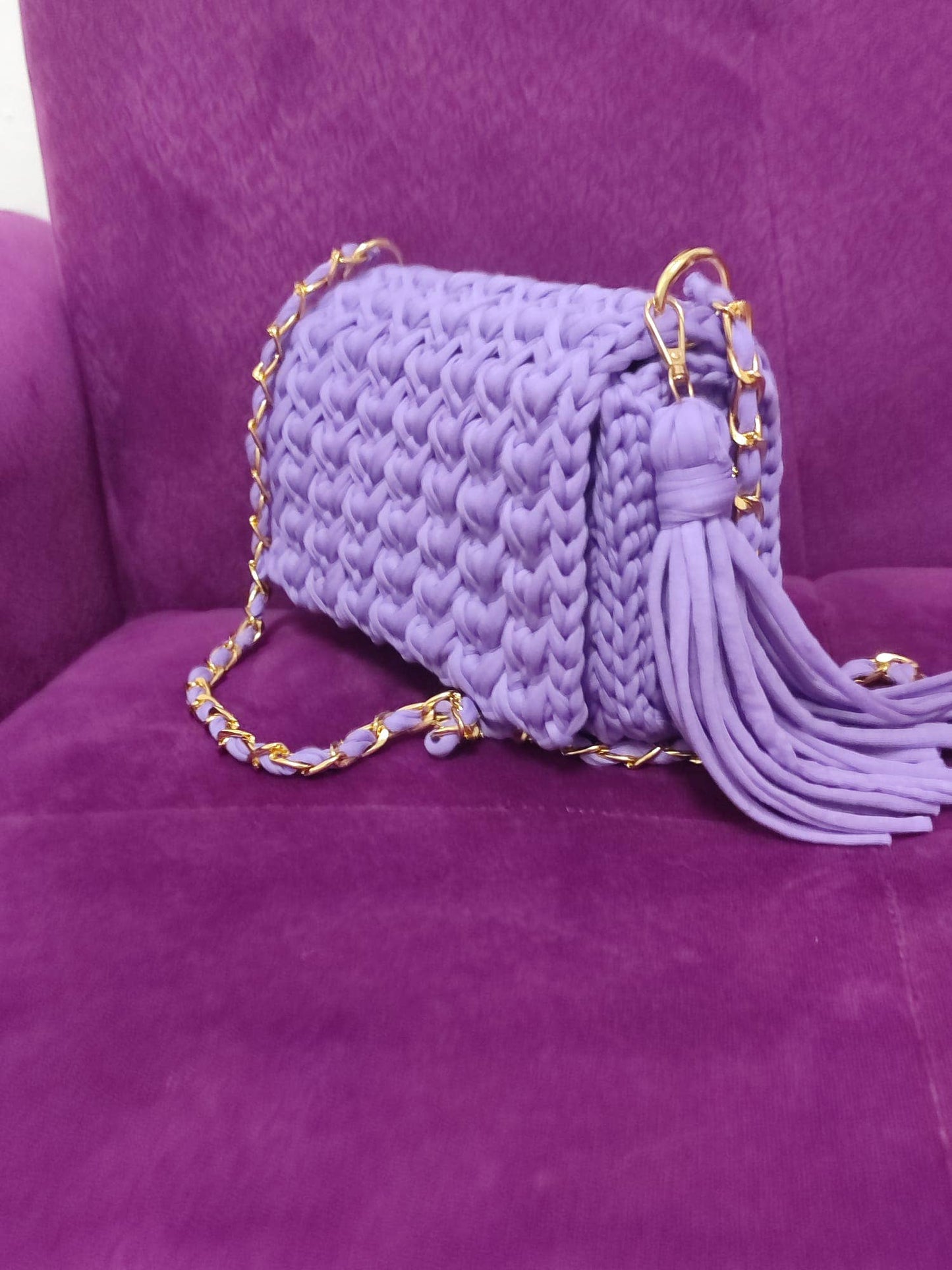 CHQEL Evening Clutch Bag for Women, Handmade Crochet Purse