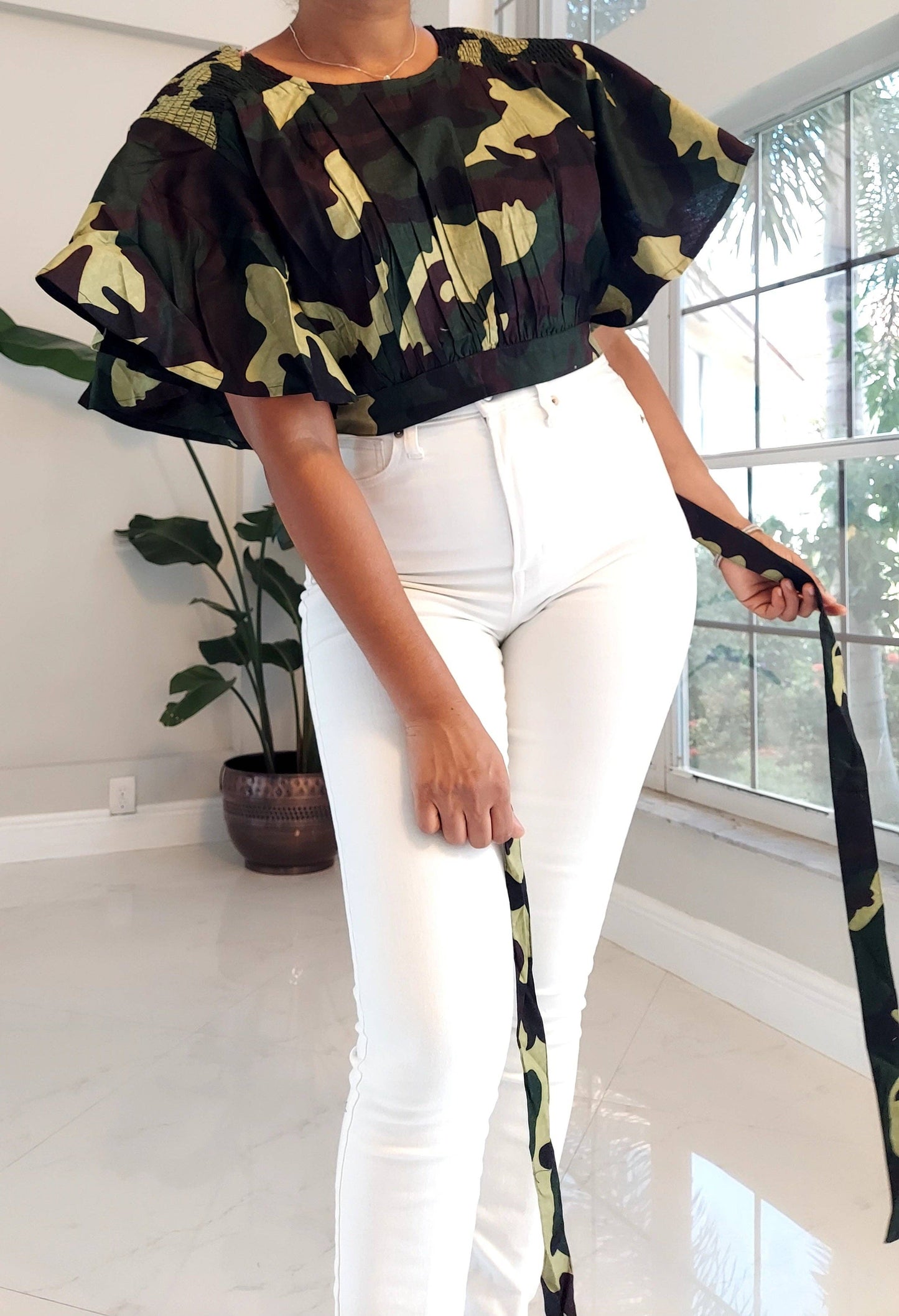Crop Top/ Camouflage Print
