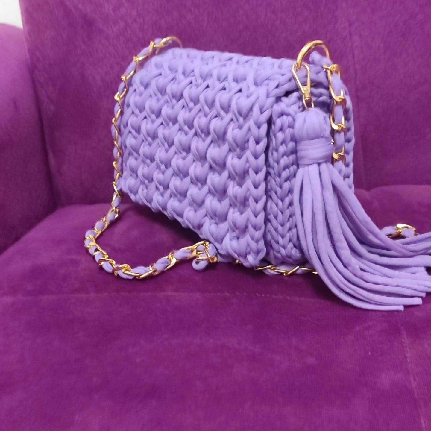 CHQEL Evening Clutch Bag for Women, Handmade Crochet Purse