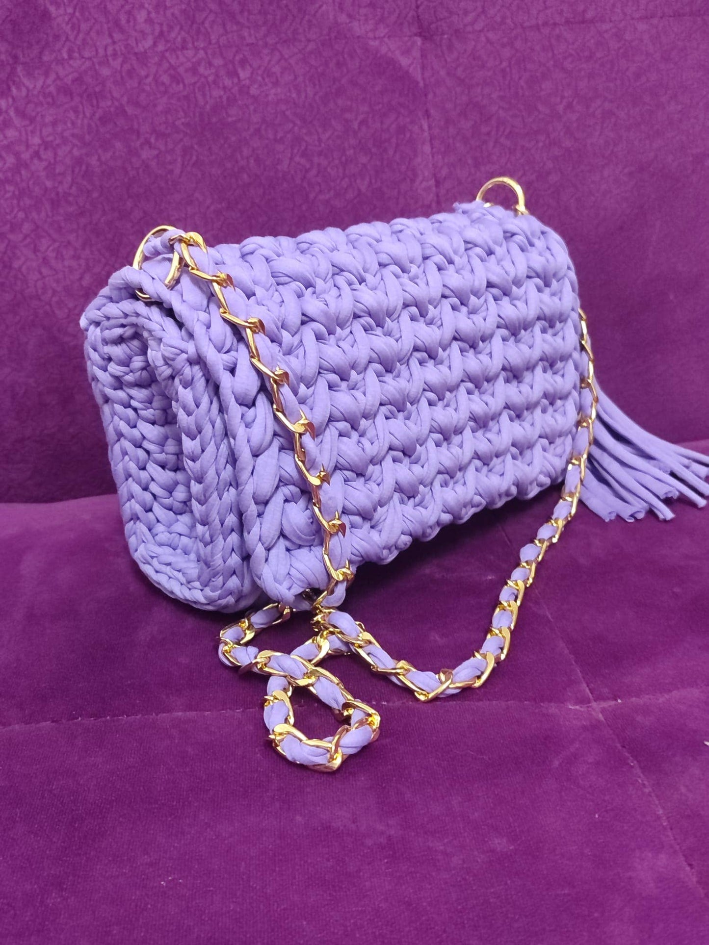CHQEL Evening Clutch Bag for Women, Handmade Crochet Purse